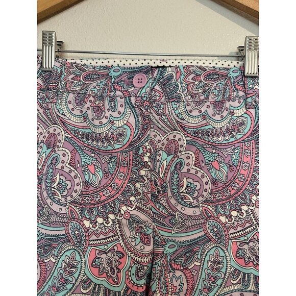 Talbots Women's Paisley Perfect Crop Pants, Size 10 Purple Colorful - Picture 10 of 11